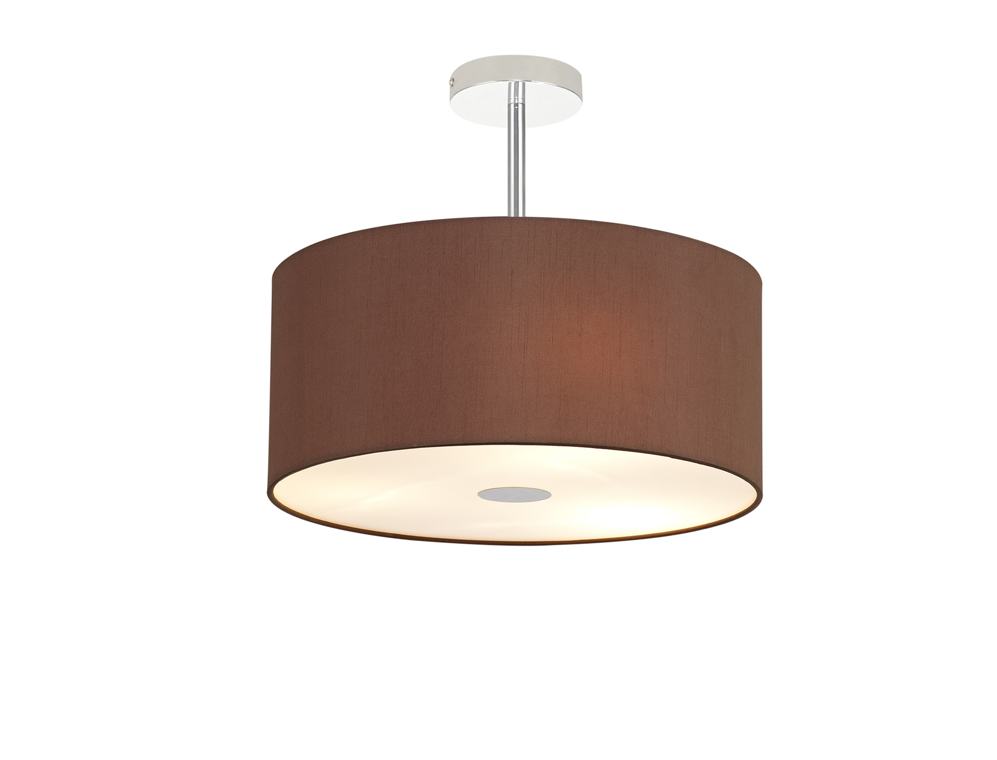 Baymont 40cm Semi Flush 3 Light Polished Chrome, Raw Cocoa/Grecian Bronze, Frosted Diffuser